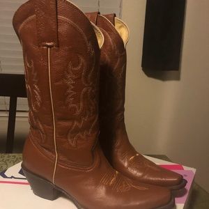 Brown leather Cow Boots size 9 women
